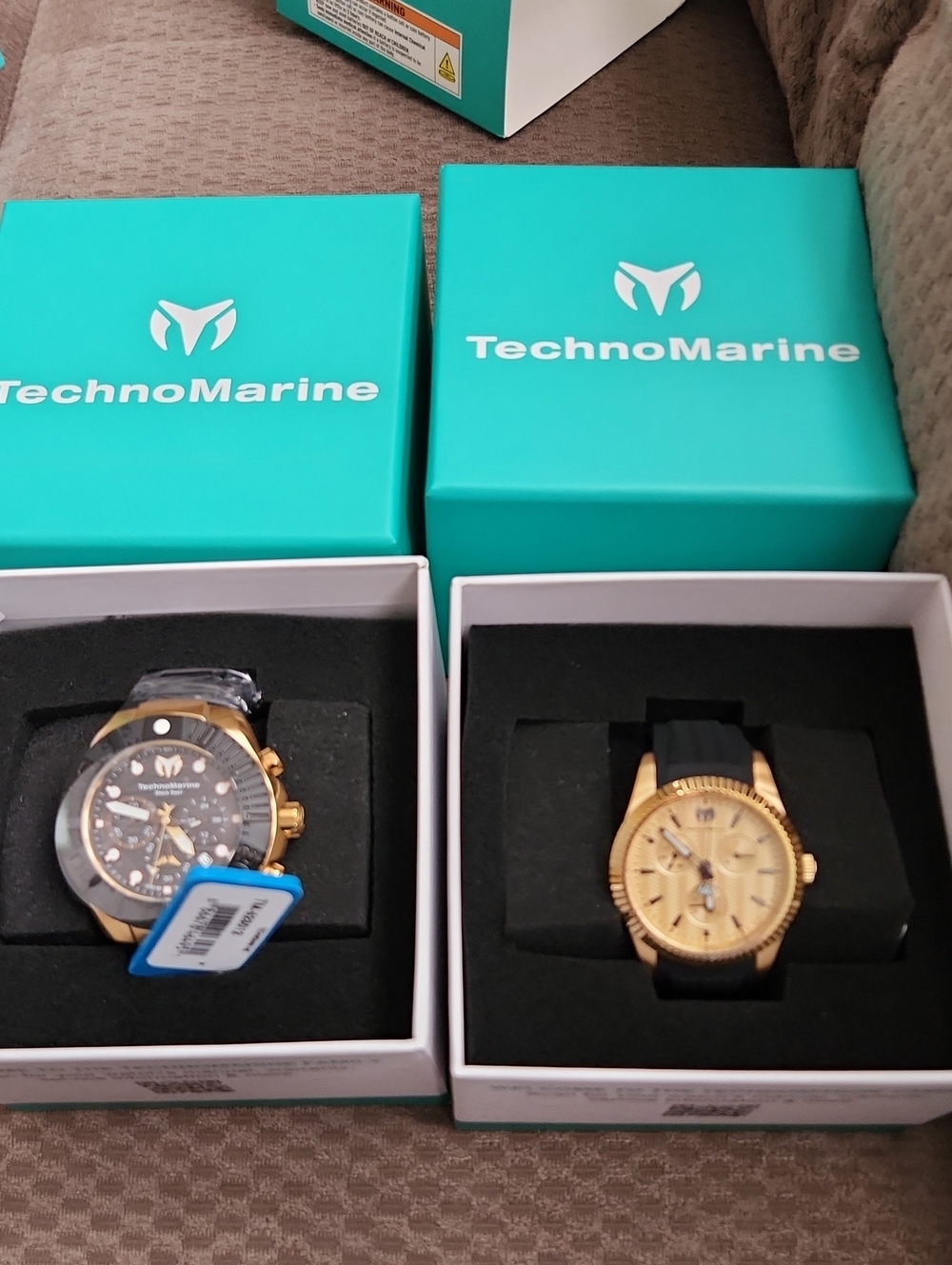 Technomarine Men’s Gold Case Watches with Black Straps